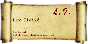 Lux Ildikó névjegykártya